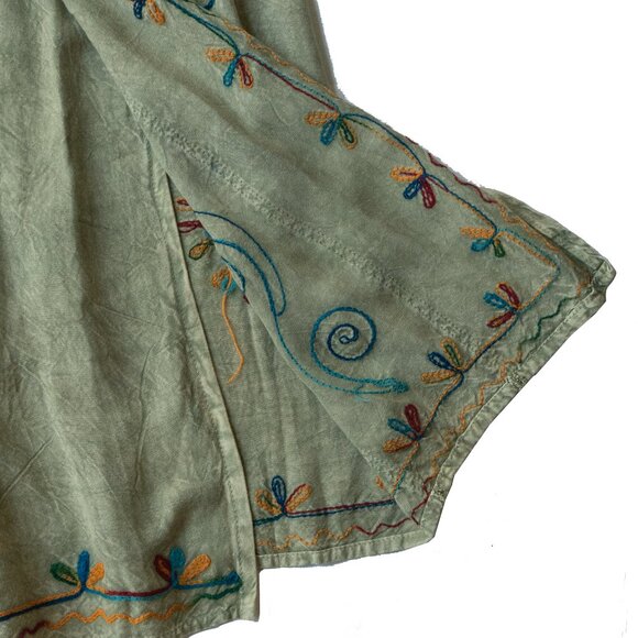 Bohemian Harem Pants Embroidered hippie Boho Wide Leg Palazzo Open Lounge - Picture 6 of 11